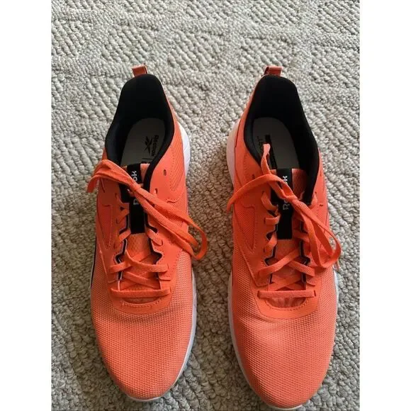 Reebok Mens Neon Ornage Lace Up Sneakers Shoes Sz 12 EUC - Picture 2 of 6